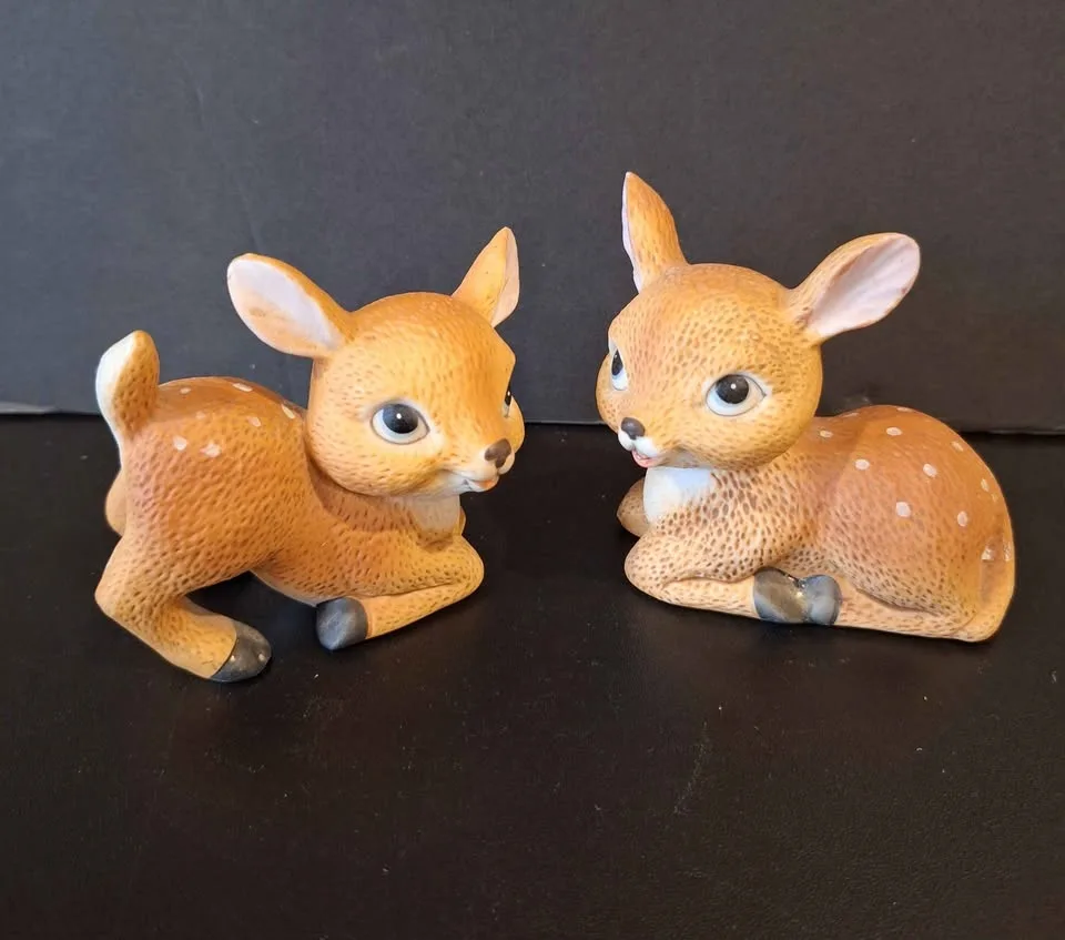 Vintage Pair Homco Baby Deer Fawns #1473 Adorable image indicator(6)