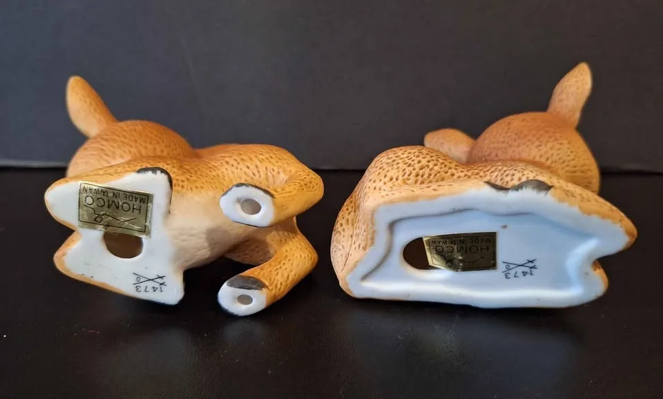 Vintage Pair Homco Baby Deer Fawns #1473 Adorable image indicator(7)