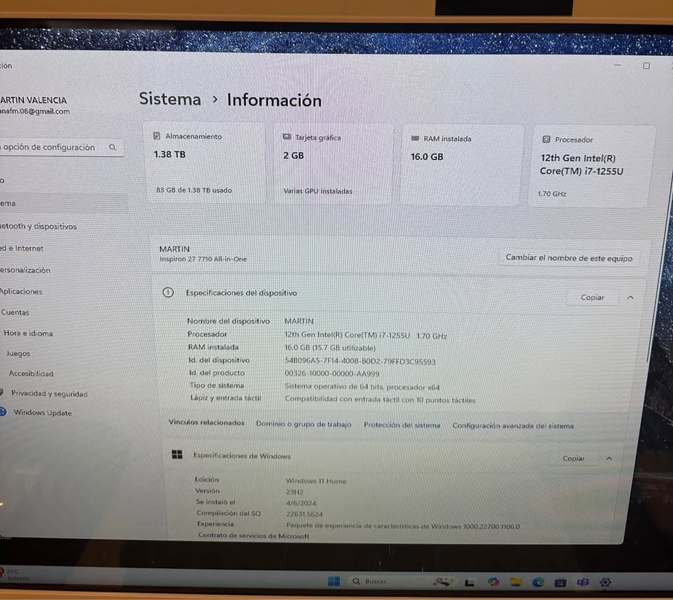 Dell 27" Touchscreen Computer, Intel Core i7 - photo 2