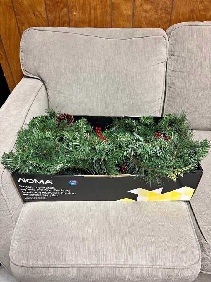 Christmas Garland with Battery Operated Lights