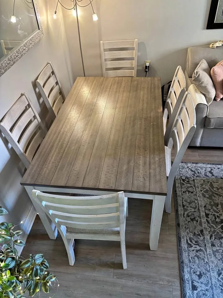 Rustic 6-Piece Dining Table Set