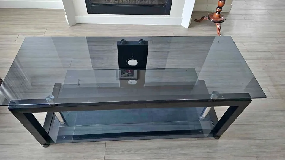 Black Glass Coffee Table or TV Stand