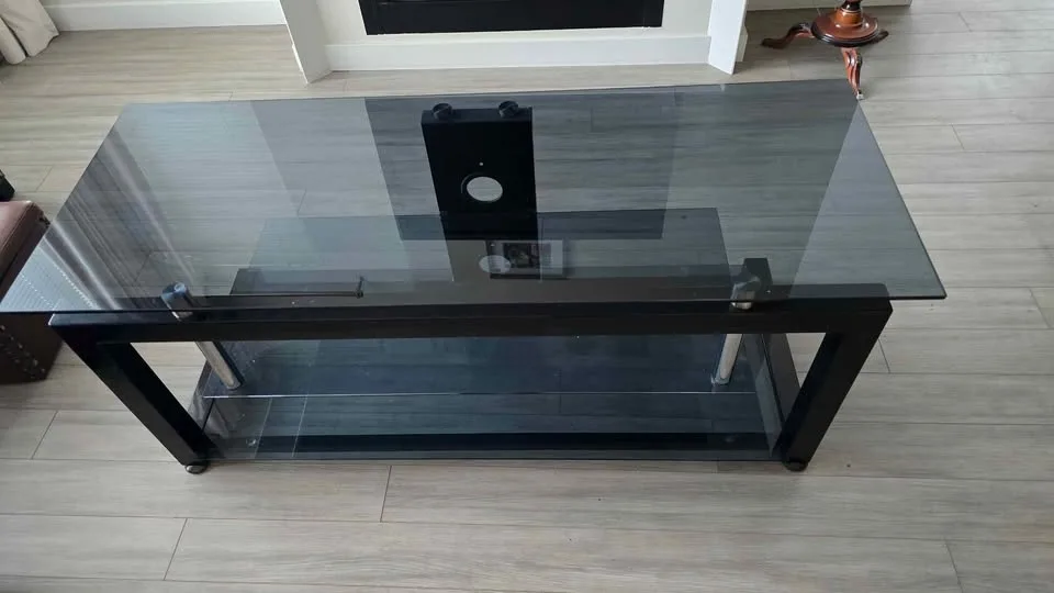 Black Glass Coffee Table or TV Stand image indicator(2)