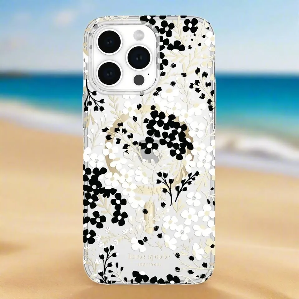 Kate Spade iPhone 15 Pro Max MagSafe Multi Floral - Black and Wh image indicator(2)