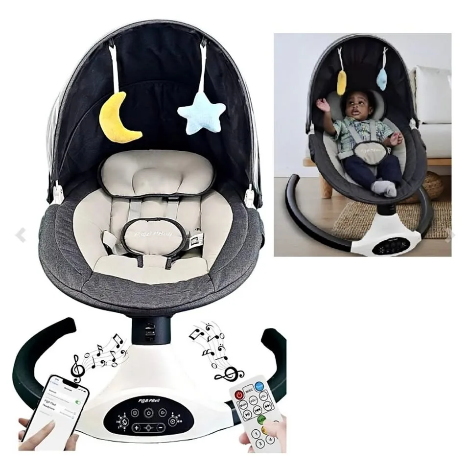 p@b pbell 5-Speed Electric Baby Swing - Black (BB006K)