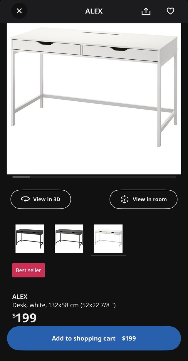 IKEA ALEX Desk – White | Great Condition | Moving Sale - photo 2