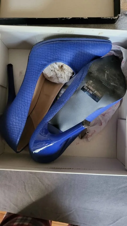 QUPID Rand Cobalt Blue Heels Size 9 image indicator(4)