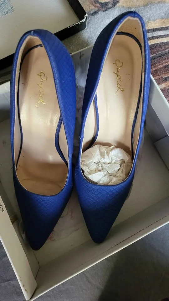 QUPID Rand Cobalt Blue Heels Size 9 image indicator(6)