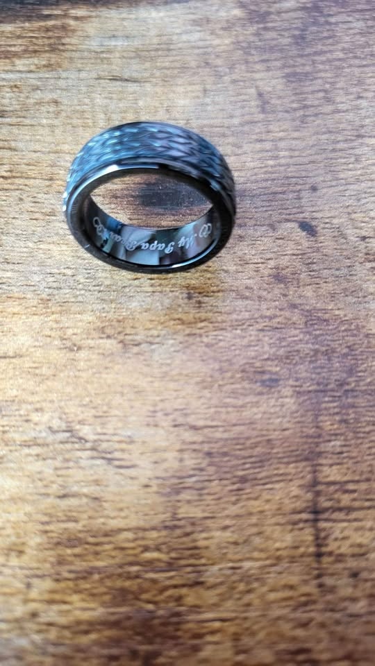Triton Black Tungsten Carbide Ring Tire Tread Black Titanium Siz - photo 2