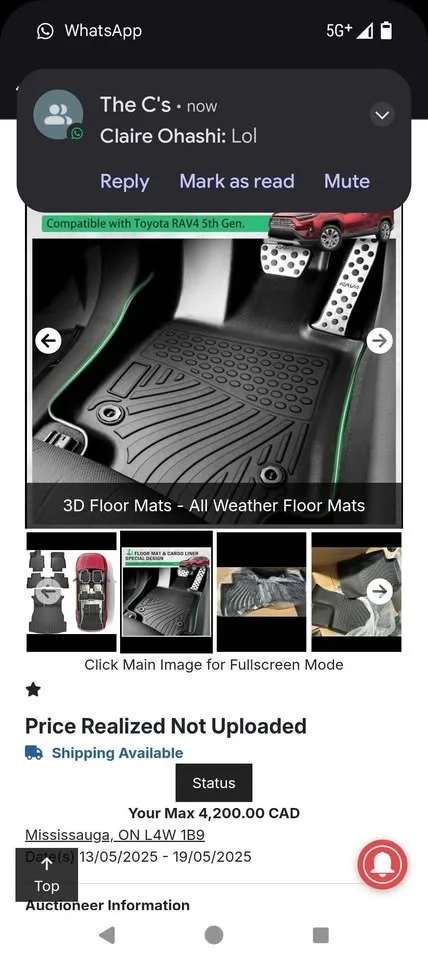 NEW- Toyota RAV4 mat & cargo liner image indicator(2)