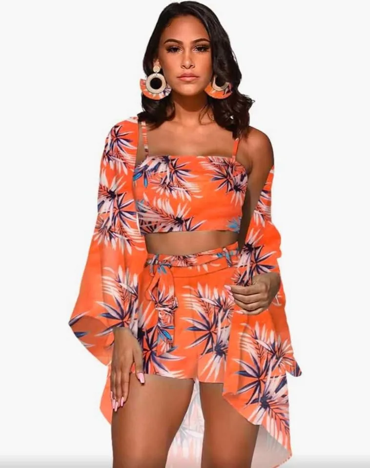NEW-Woman's 3 pc swimsuit cover up Size Medium image indicator(2)