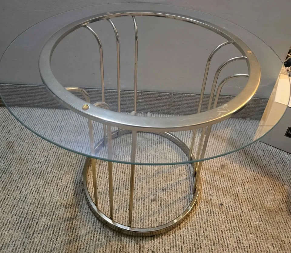 ✨ Glass & Metal Console Table + 2 Side Tables – Set of 3 ✨ image indicator(3)