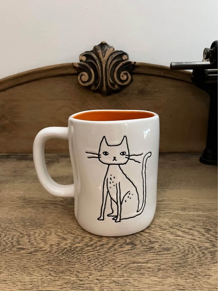 Rae Dunn Halloween scaredy cat double sided mug - photo 2