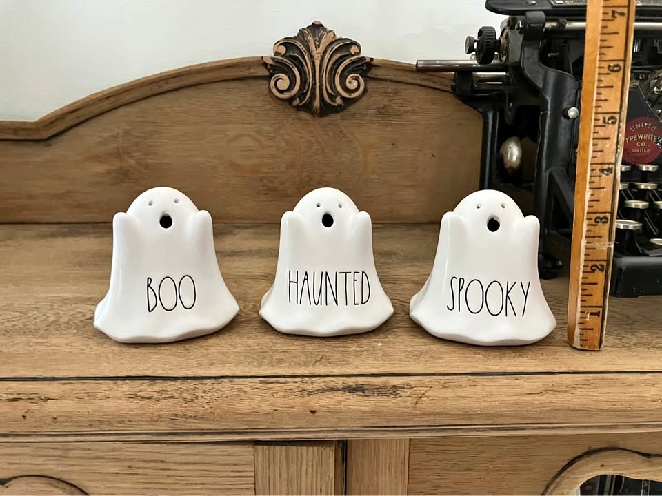 Rae Dunn GHOST TRIO Mini BOO SPOOKY HAUNTED Halloween