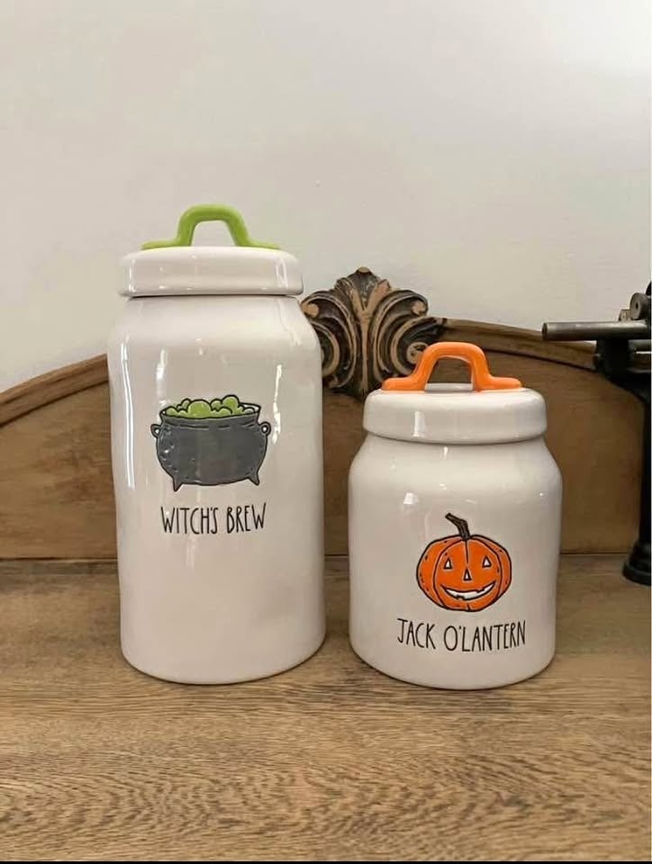 Rae Dunn Halloween Canister Set - 9" and 6" high