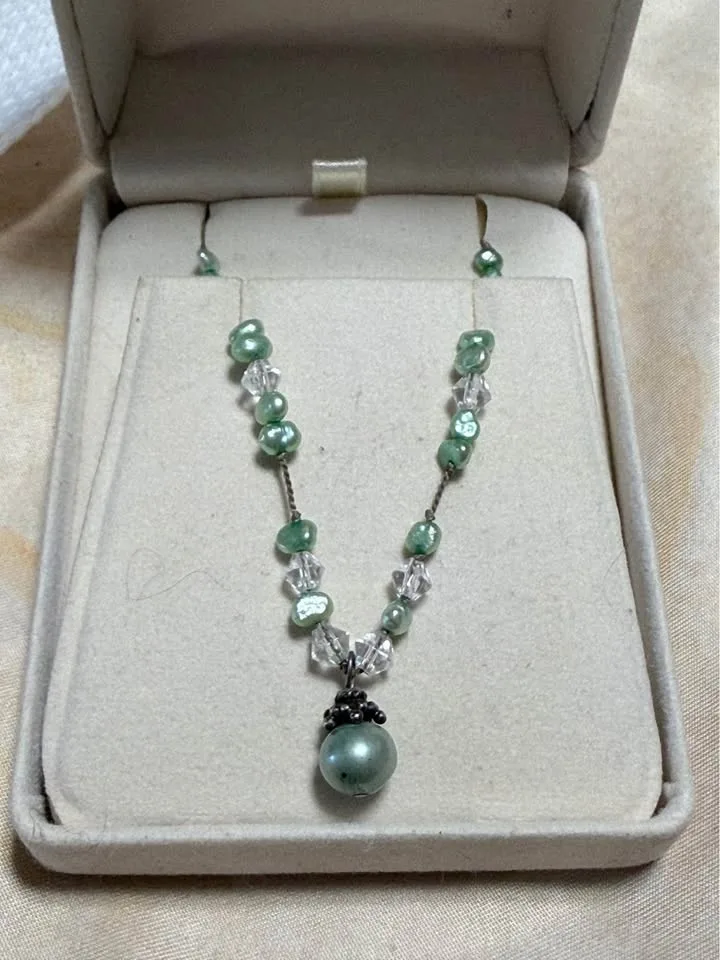 Vintage Natural freshwater, pearl necklace sterling furnishings image indicator(2)