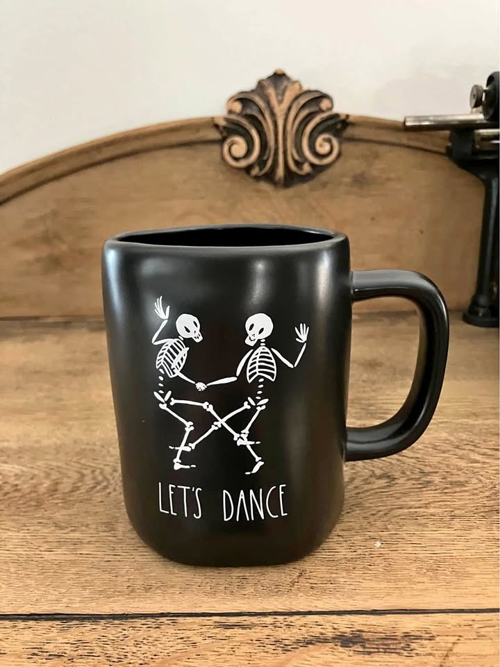 Rae Dunn Halloween Dancing Skeletons Let’s Dance Mug