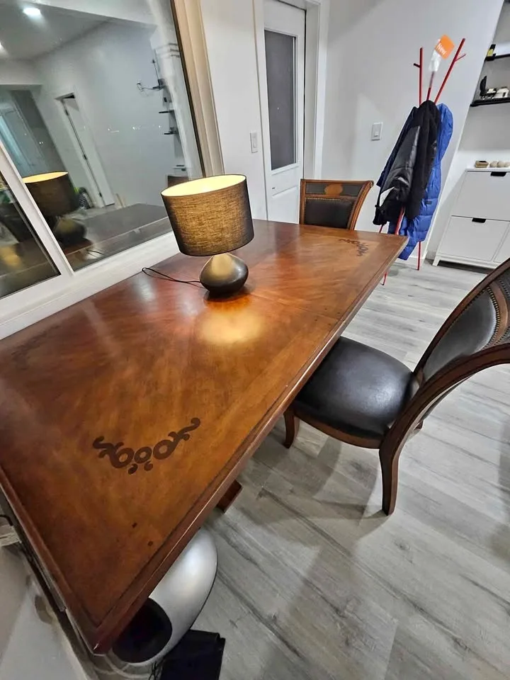 Ashley 6-Seater Solid Wood Dining Table Set