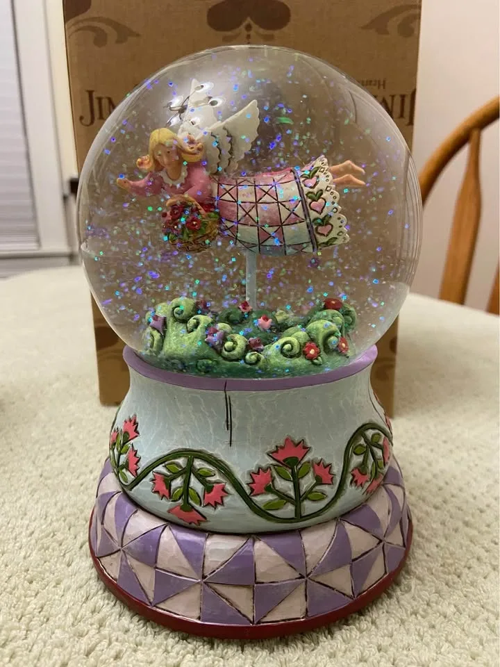 Jim Shore Angel Musical Glitter Water Globe. New! image indicator(2)