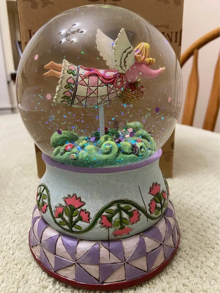 Jim Shore Angel Musical Glitter Water Globe. New! image indicator(3)