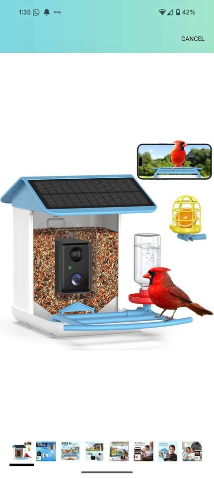 BROAIMX Bird Feeder with Camera, 64G TF Card & 1080P HD, Solar