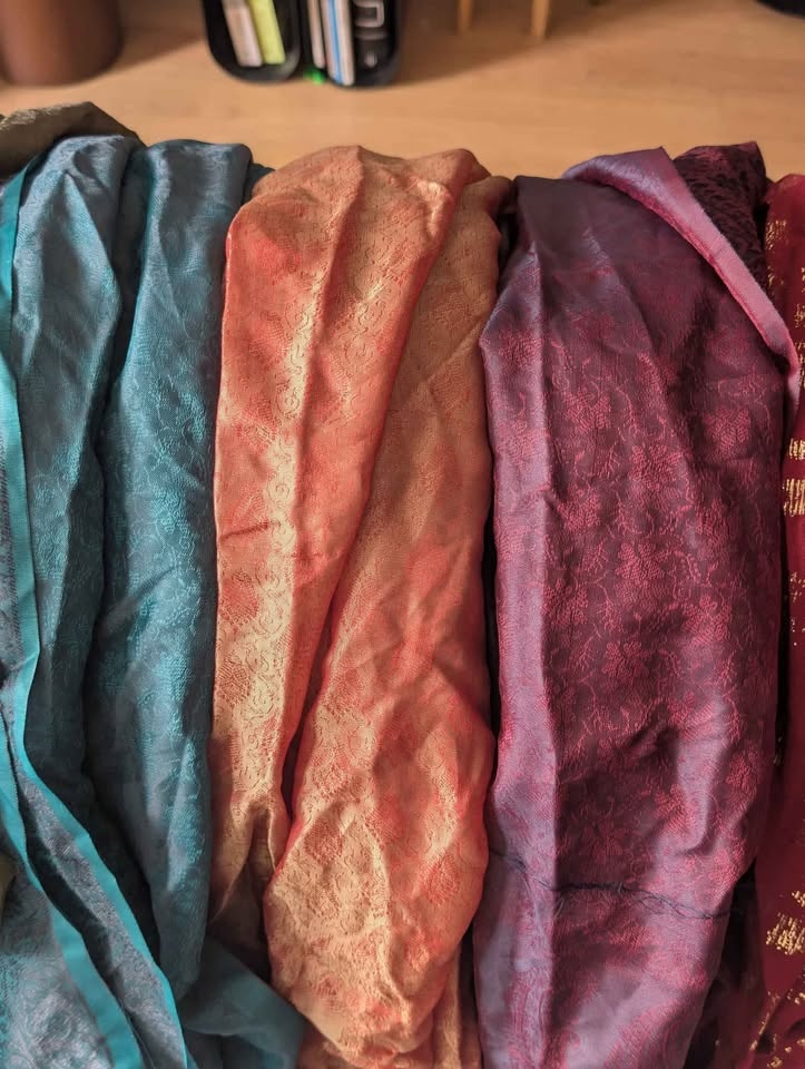 Set of eight (8) thin summer scarves fabric shawl hijabs - photo 3