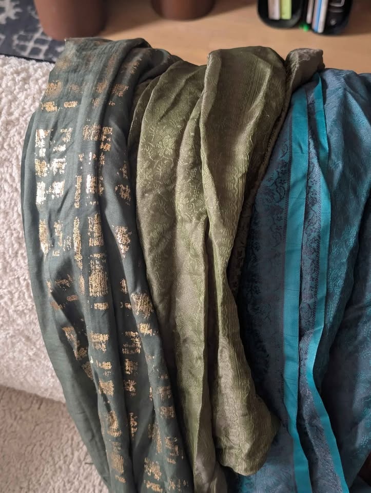 Set of eight (8) thin summer scarves fabric shawl hijabs - photo 4