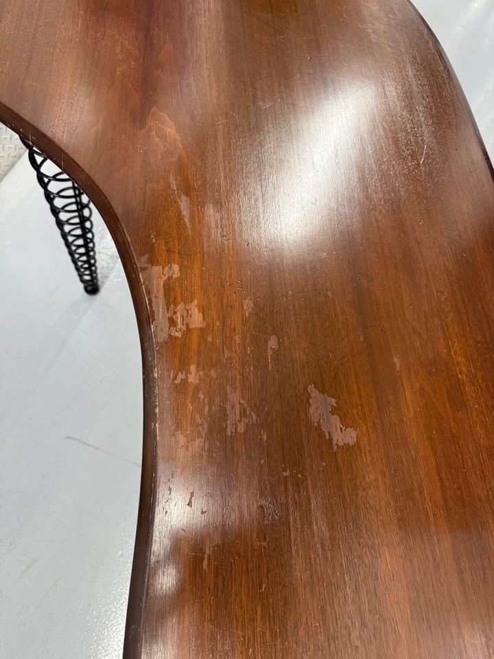 Kidney-Shaped Wooden Table with Metal Coil Legs - photo 5