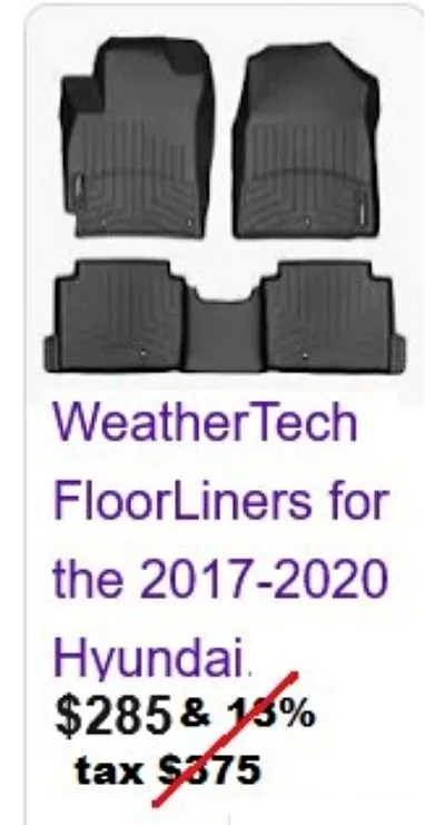 2017-2024 Hyundai Elantra WeatherTech FloorLiners