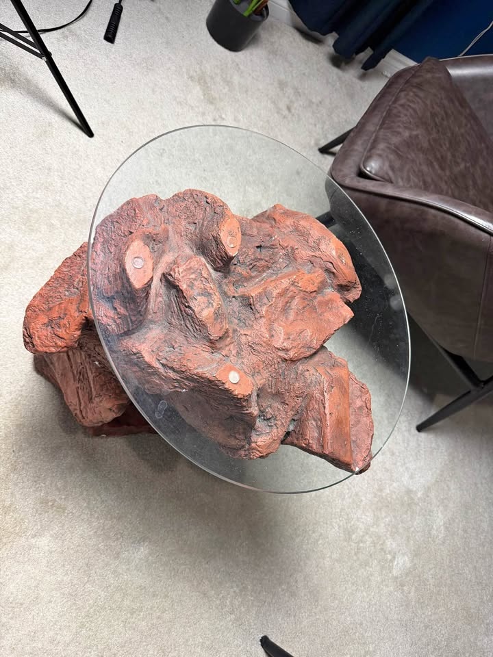 Faux rock coffee table