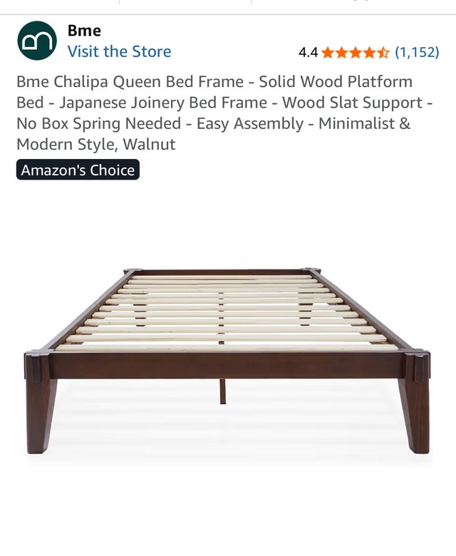 Solid Wood Queen Bed Frame - Modern Minimalist - photo 2