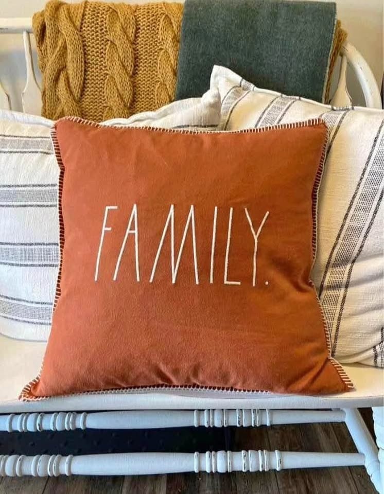 Rae Dunn Fall Family Pillow - 19" x 19"
