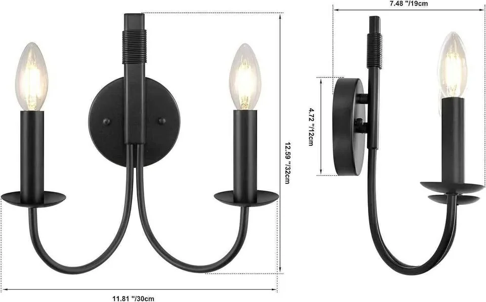 WBinDX Black Wall Sconces Lighting Indoor Wall Light Fixture image indicator(2)