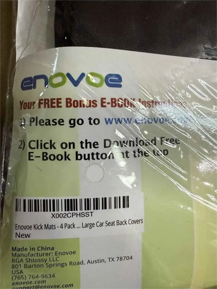 Enovoe Kick Mats - Set of 2 - Back of Seat Protector image indicator(4)