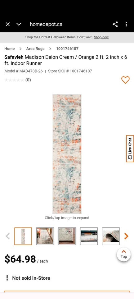 Safavieh Madison Cream/Orange Runner 2'2" x 6' - photo 2