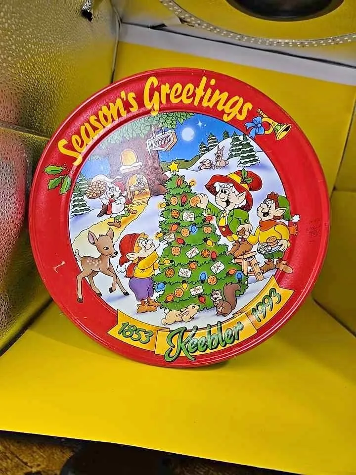 Vintage 1993 Keebler Christmas Cookie Tin Keebler ELVES