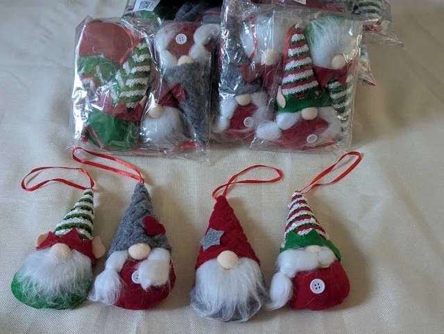 Christmas Gnome Ornaments x4 packages