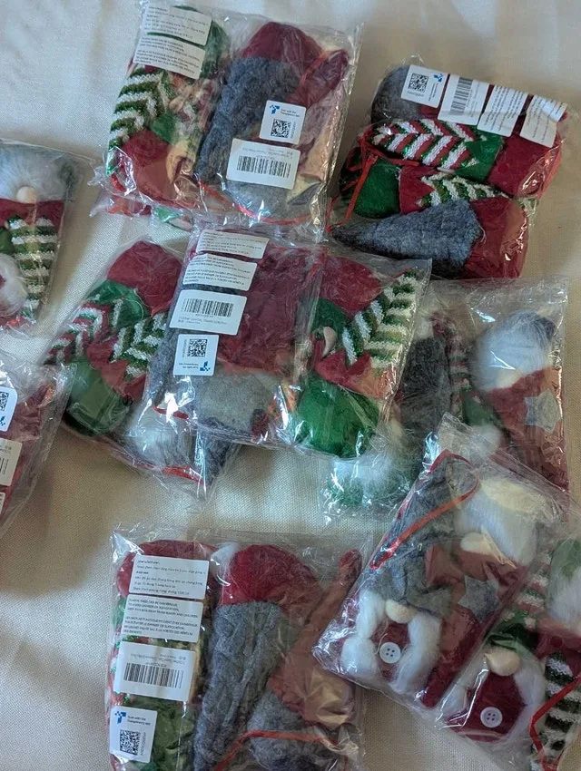 Christmas Gnome Ornaments x4 packages image indicator(4)