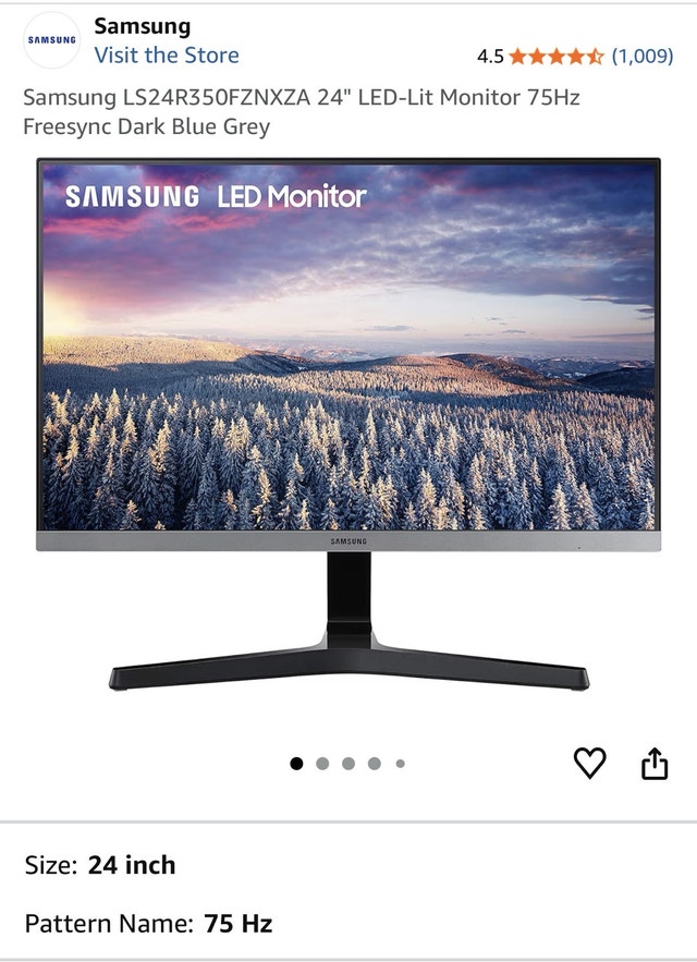 Samsung 24” LED Monitor 75Hz - Great Condition
