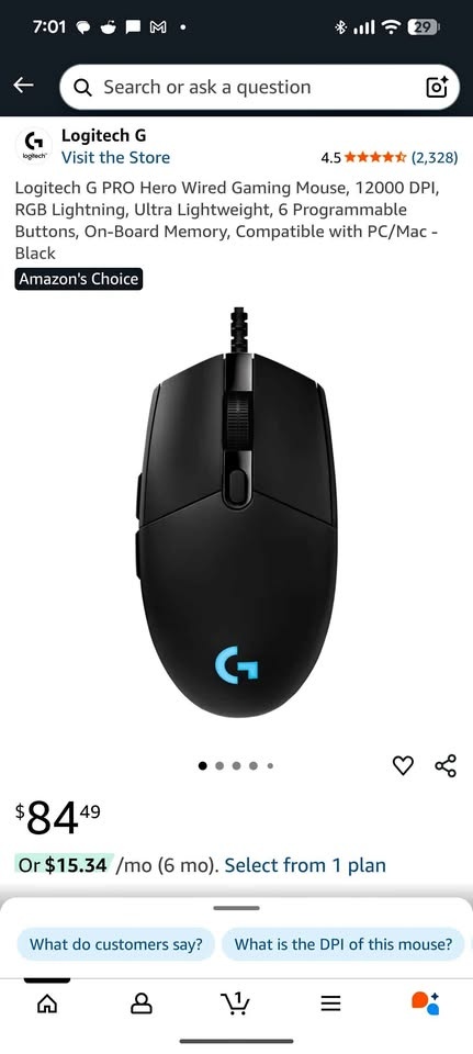 Logitech G PRO - RGB gaming mouse