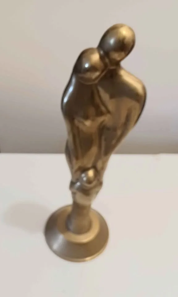 Mid Century Tall Brass Family Circle of Love Statue image indicator(3)