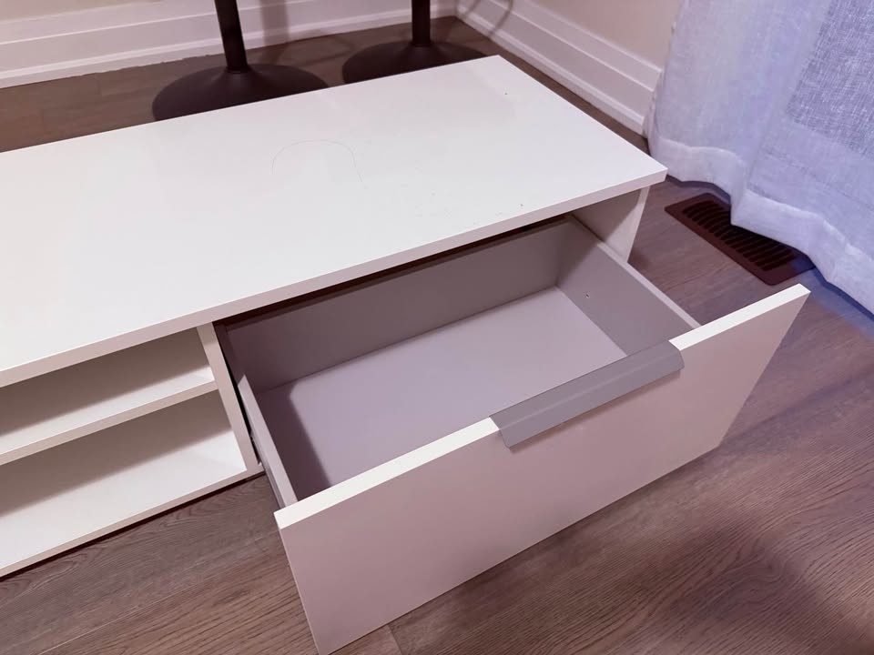 68” White TV Stand - Karlin Media Console - photo 2