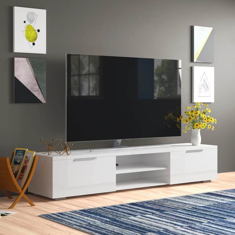68” White TV Stand - Karlin Media Console - photo 3