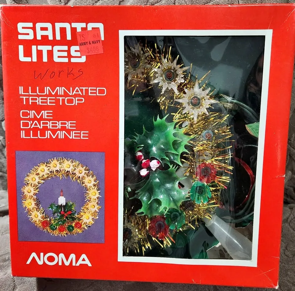 Vintage illuminated Tree Top - Santa Lites by Noma