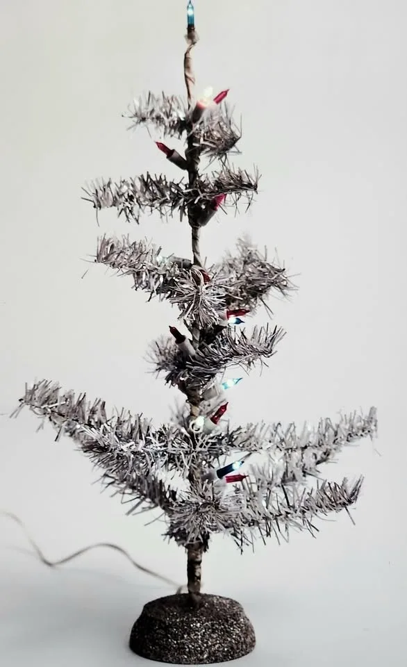 Twinkling Tinsel Christmas Tree in Box - Made in Japan