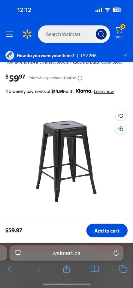 3 metal barstools: 10 each
