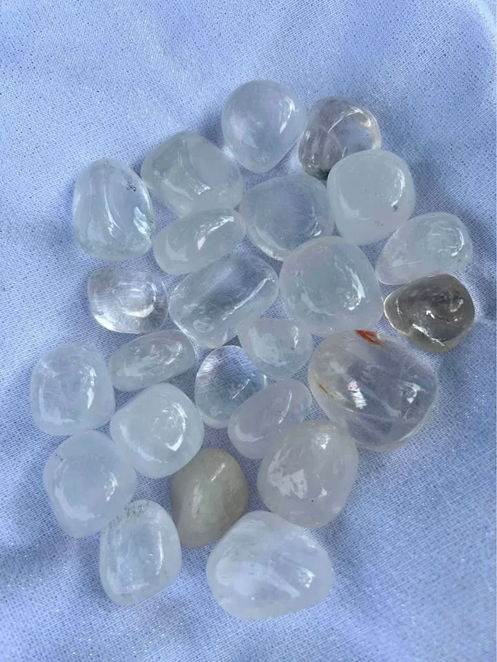 Clear Quartz #b polished pocket stones New