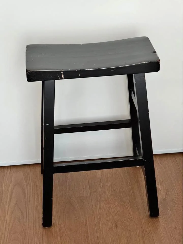Black Stool - Solid Wood ($15 O.B.O.)