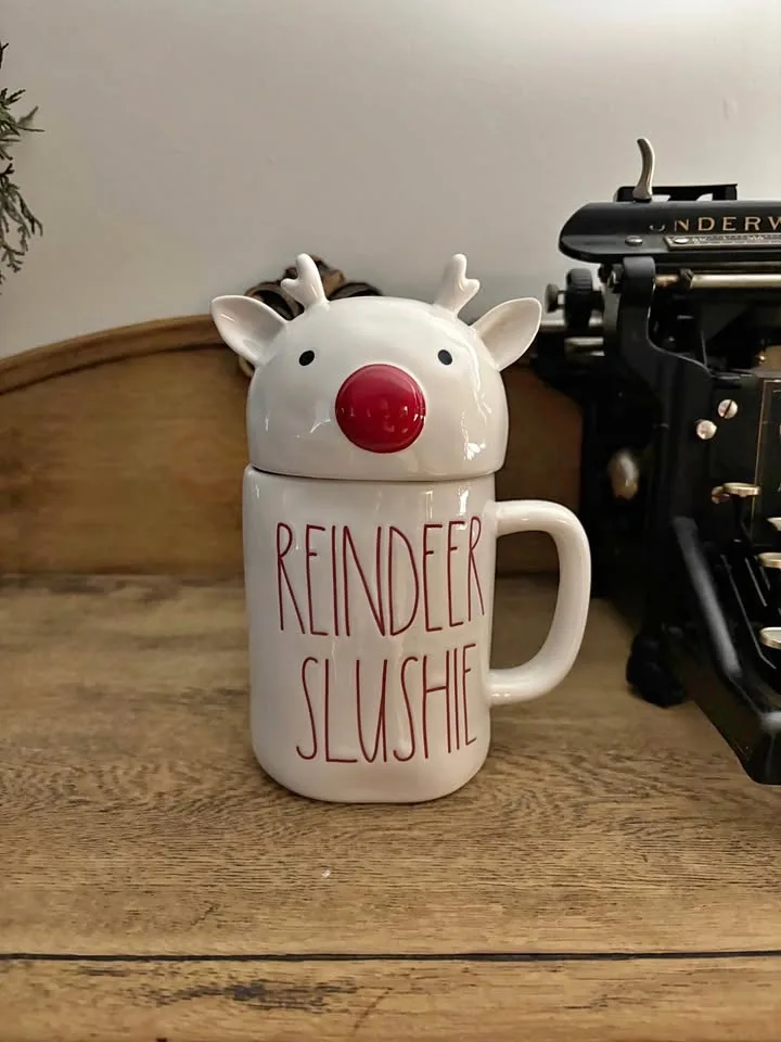 Rae Dunn Christmas Reindeer Slushie Topper Mug