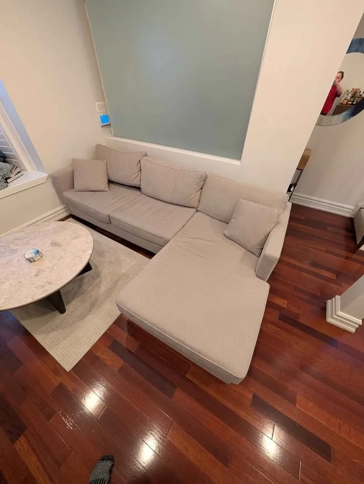 CUSTOM DESIGNER MADE SOFA WITH RIGHT HAND FACING CHAISE -Only 1 image indicator(2)